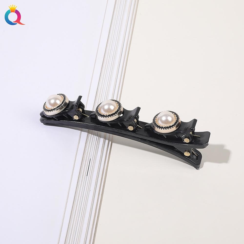 parkling Crystal Stone Braided Hair Clips with 3 Small Clips Pearl shaped hairpin duckbill clipBraided Hair Clip with Rhinestones for Women/Girls 2025 - $6.99 –P13