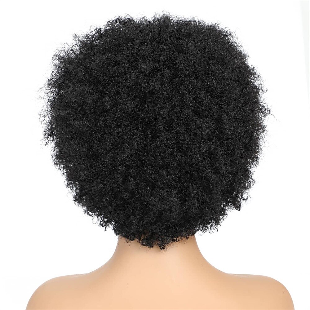Plecare Afro Wigs for Black Women Human Hair Short Indonesia