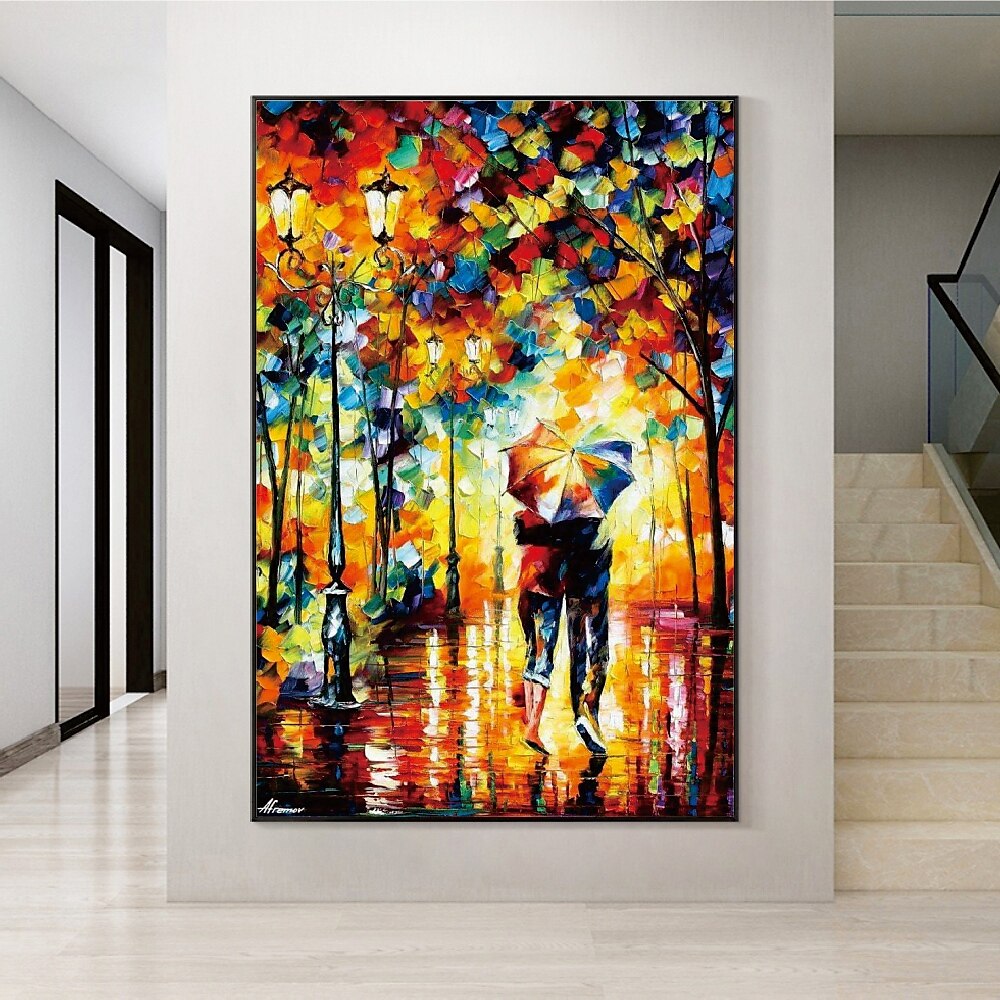 Handgemachtes handgemaltes Ölgemälde Wand modernes abstraktes Herbstregen-Malerei-Pattle-Messer-Kunstleinwand-Malerei-Hauptdekorationsdekor gerollte Leinwand kein Rahmen ungedehnt 2025 - $133.99 –P5