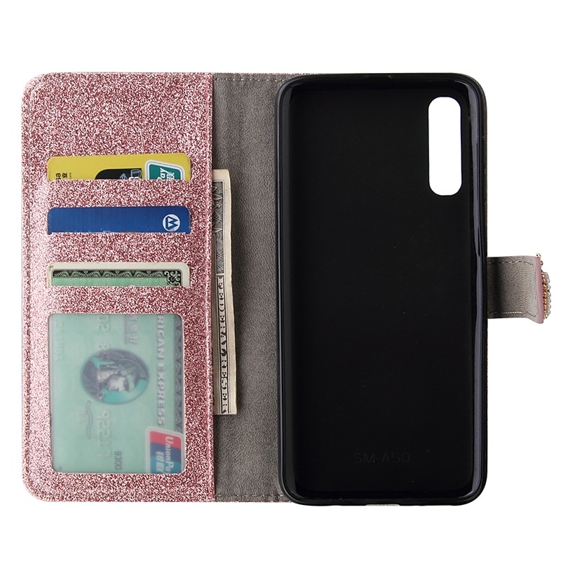 telefone Capinha Para Samsung Galaxy S23 S22 S21 S20 Plus Ultra A54 A34 A14 A73 A53 A33 nota 20 10 S25 Ultra Capa para Cartão Wallet Com Strass Slots de suporte de cartão Virar Magnético Brilho de 2025 por $20.99 –P8