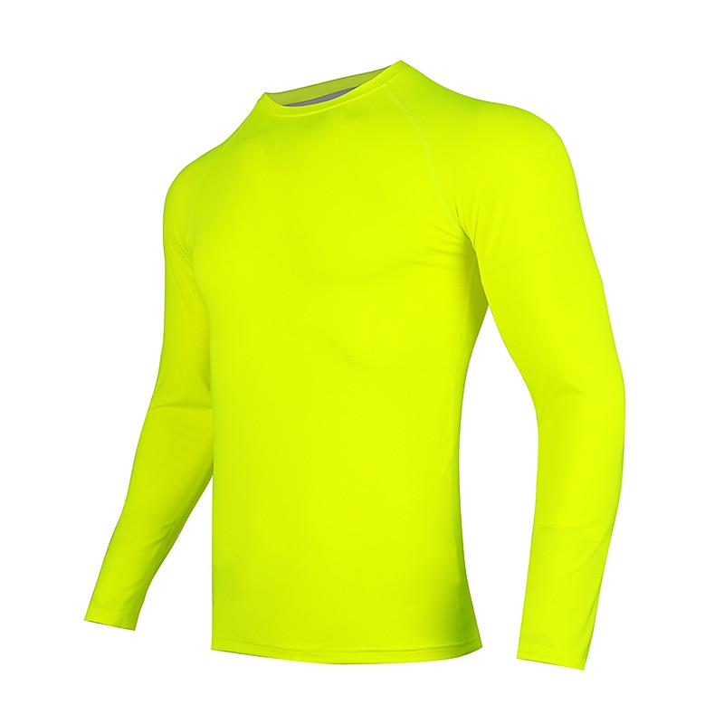 Men's Compression Shirt Running Shirt Long Sleeve Base Layer Athletic Athleisure Fall Spandex Breathable Quick Dry Sweat wicking Power Flex Running Jogging Training Sportswear Activewear Solid Colored 2025 - $16.49 –P14