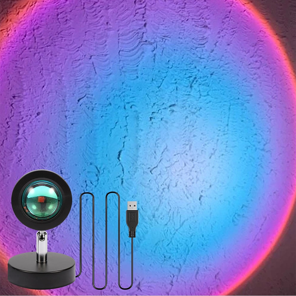 Sunset Lampe Sonnenuntergangs-Projektorlampe, USB-betriebene Regenbogen-Sonnenuntergangs-Atmosphärenlampe, 180 Grad drehbar für Wohnzimmer, Schlafzimmer, Nachttischlampe 2025 - $7.49 –P9