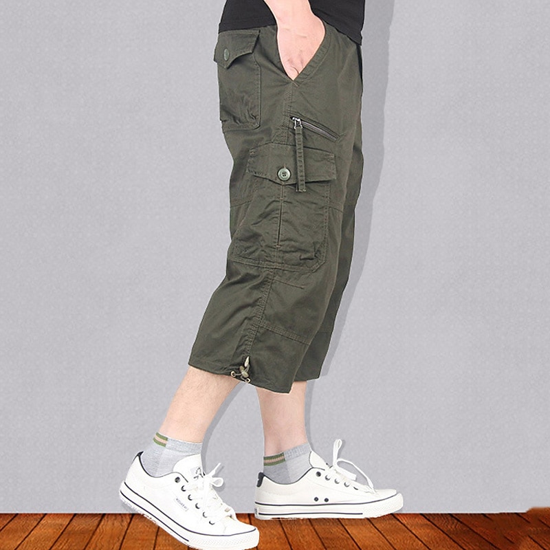 Per uomo Pantaloncini modello cargo Pantaloncini Pantaloni modello Capri Maglia da escursione Vita elastica Multi tasca Liscio Comfort Indossabile Informale Giornaliero Per uscire Sportivo Moda Verde del 2026 a $29.99 –P12