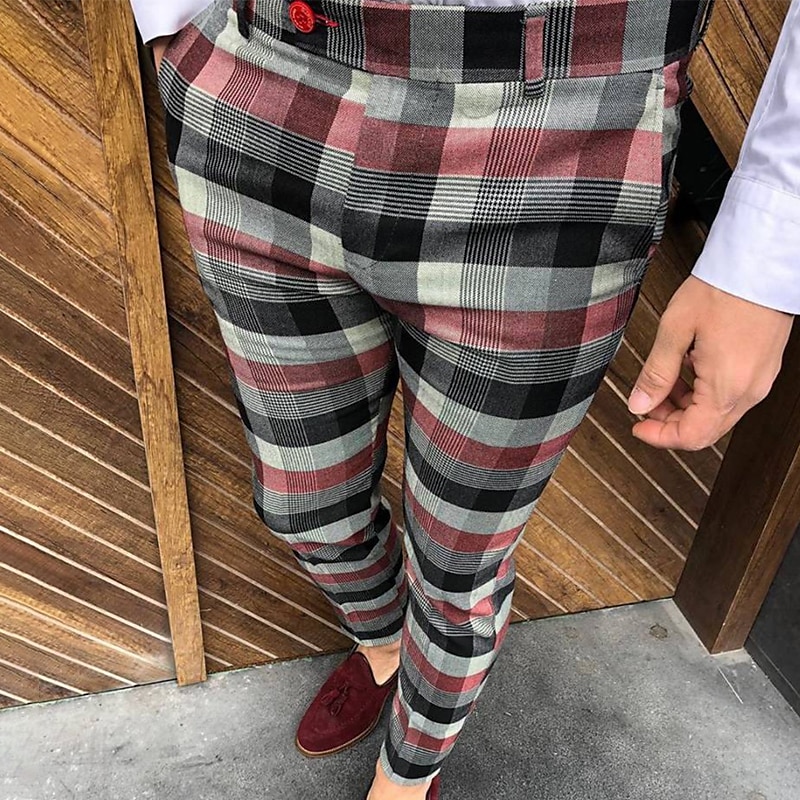 Per uomo Pantaloni Chino Pantaloni da jogger Tasche Stampa Gamba dritta Reticolo Stampe astratte Comfort Esterno Giornaliero Per uscire Di tendenza Streetwear Bianco Giallo del 2026 a $13.49 –P4