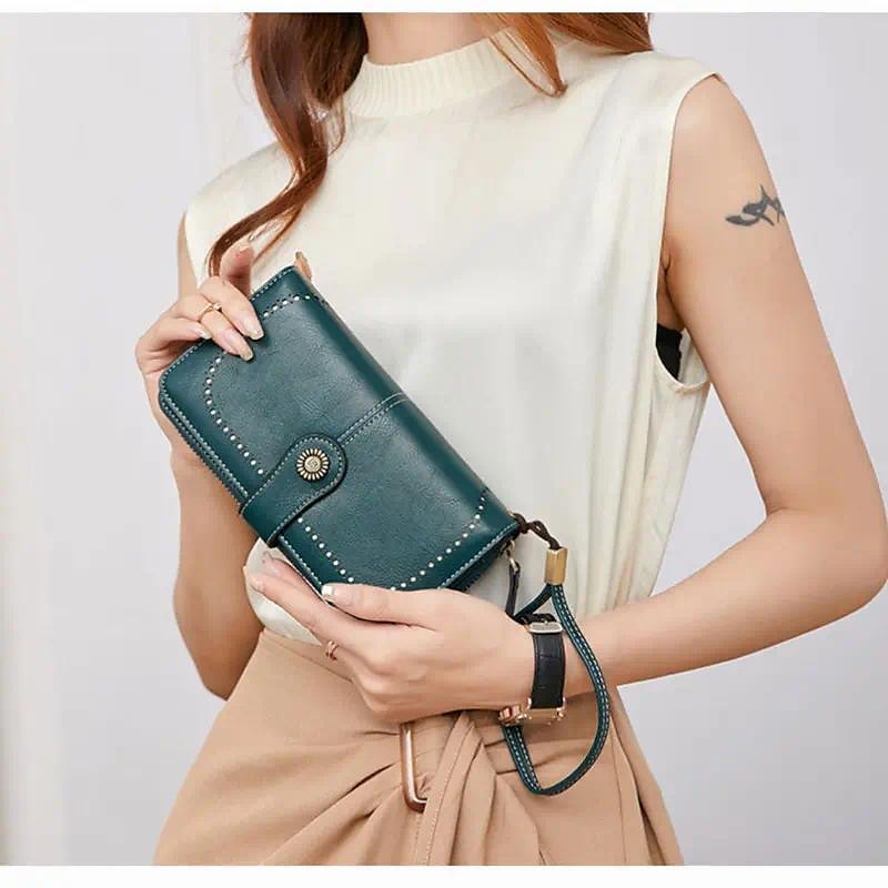 2025年 RFIDブロッキングロングウォレット(ウィ wristlet付き)、レトロスタイルのフェイクレザーウォレット、マルチカードスロットとID窓付き コレクション – $20.99 –P8