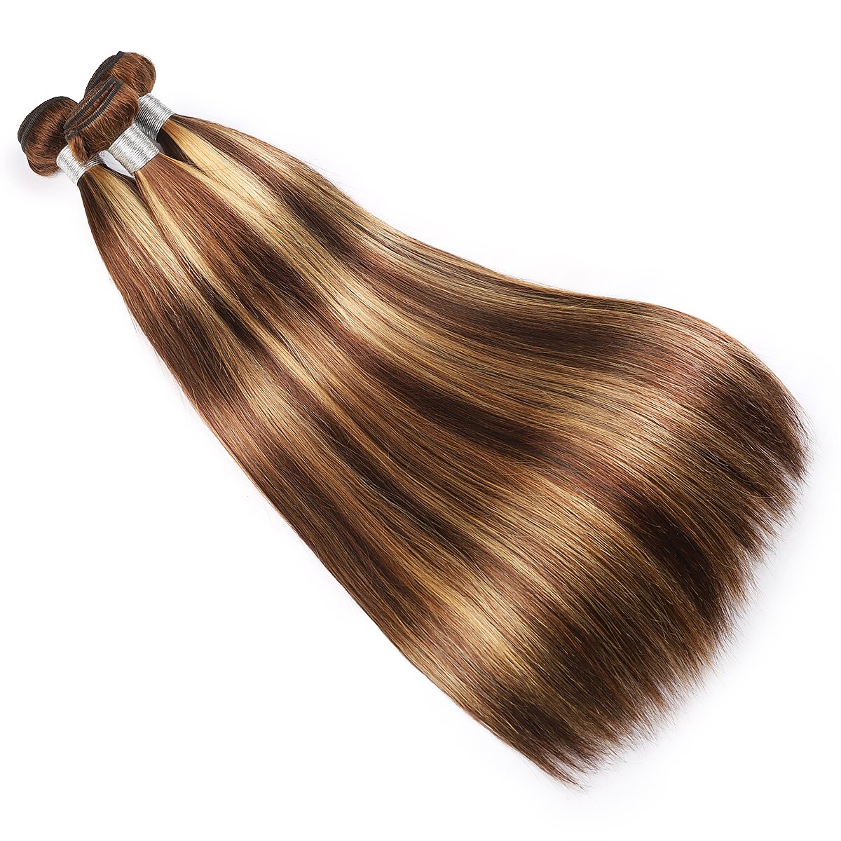 melír svazky vlasů panenské rovné lidské vlasy 3 svazky ombre medová blond p4/27 barva 2025 - $124.99 –P4