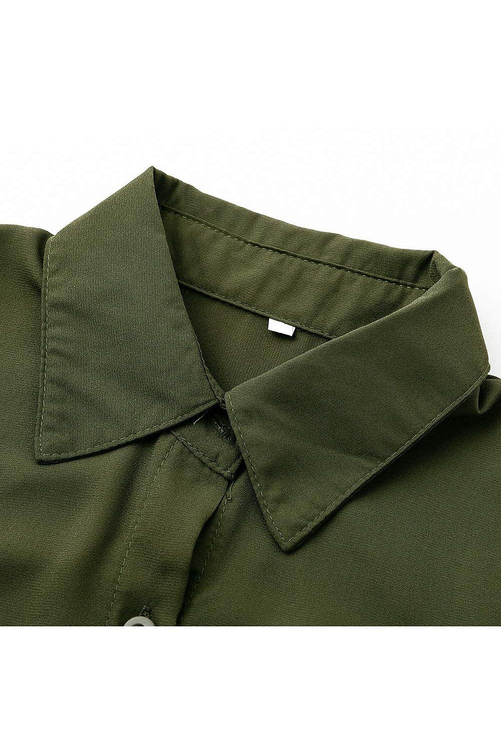 női ing ruha maxi hosszú ruha fekete hadseregzöld sötétkék hosszú ujjú egyszínű gomb tavaszi nyári inggallér stílusos munka formális bő 2023 s m l xl 2025 - $33.99 –P3