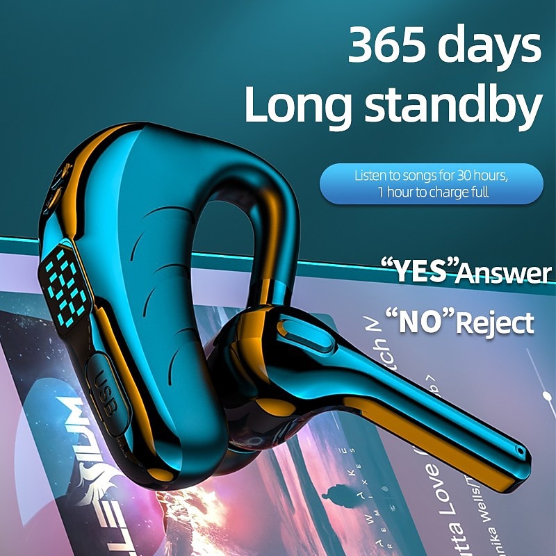 Hands Free Telephone Driving Headset Ear Hook Bluetooth 5.2 Waterproof Sports Built-in Mic for Apple Samsung Huawei Xiaomi MI Fitness Camping Hiking Running Phone Office Business Valentine's Day Gift 2026 - $19.99 –P3