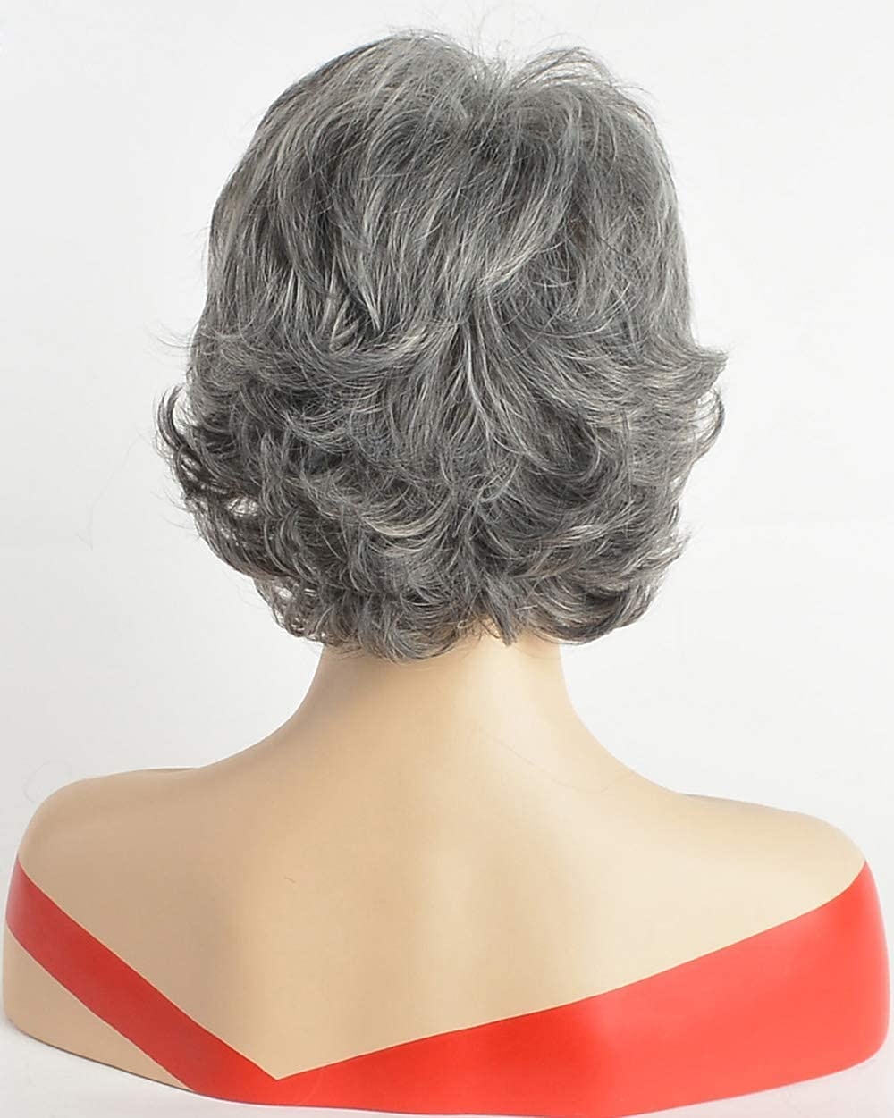 korte grijze pruiken voor blanke vrouwen gemengd grijs zilver krullend golvend pruiken met witte pony oma synthetisch kort haar pruiken 2025 - $24.99 –P2
