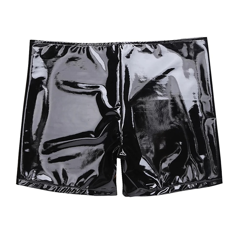 Per uomo Pantaloncini casual Pantaloncini in ecopelle Tinta unita Comfort Morbido Interni Informale Mini abiti Sensuale Effetto bagnato Nero del 2025 a $16.49 –P5