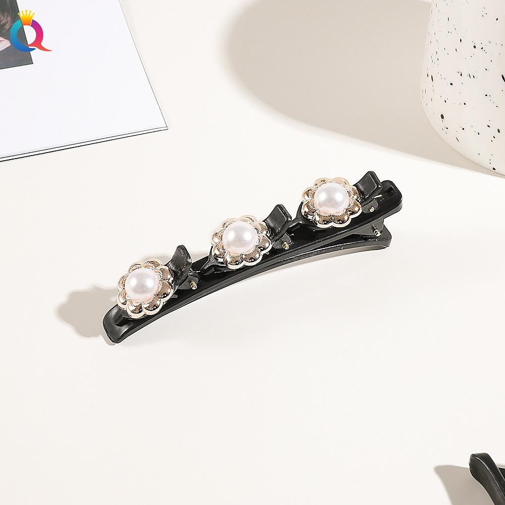 parkling Crystal Stone Braided Hair Clips with 3 Small Clips Pearl shaped hairpin duckbill clipBraided Hair Clip with Rhinestones for Women/Girls 2025 - $6.99 –P11