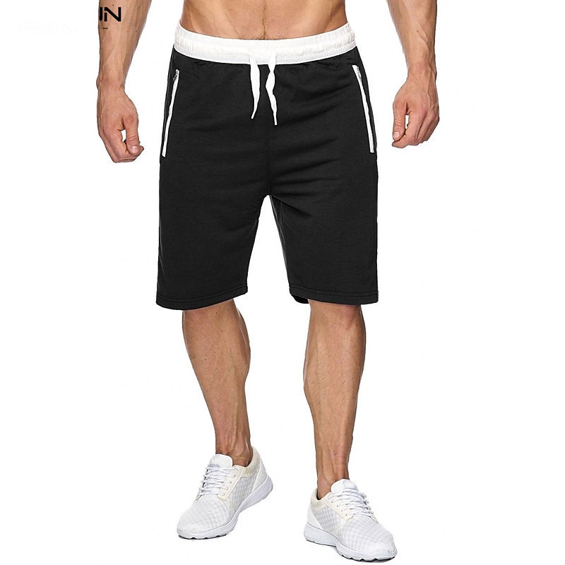 Men's Athletic Shorts Active Shorts Sweat Shorts Pocket Drawstring Solid Colored Comfort Wearable Knee Length Outdoor Daily Streetwear Casual Black Wine Micro-elastic 2025 - $12.49 –P2