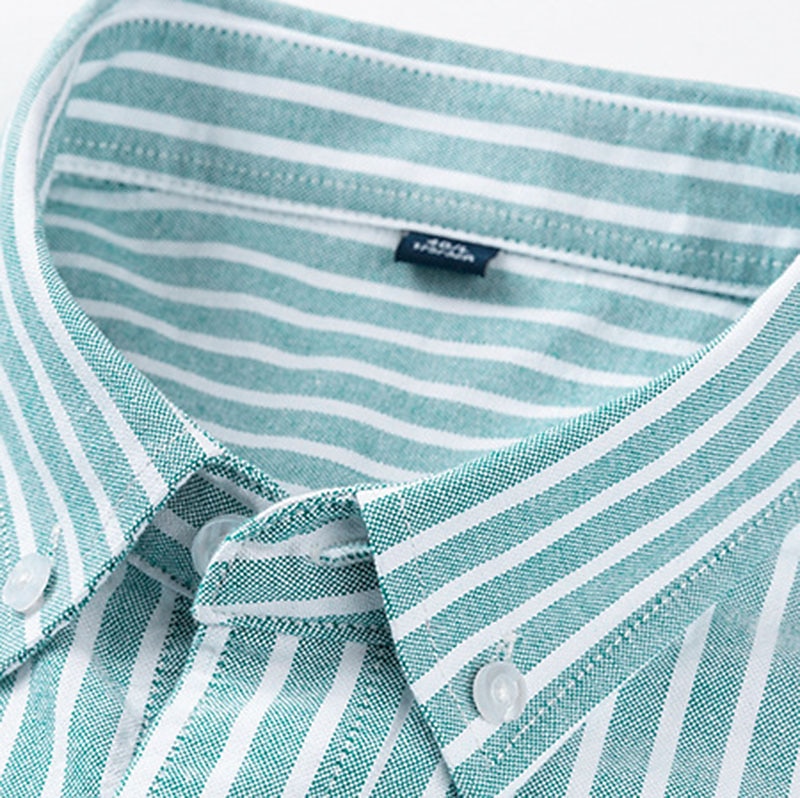 Herr Skjorta Oxford skjorta Randig Bröllop Utomhus Gul Blå Grön Långärmad Fyrkantig hals Vår & Höst Kläder Button-Down 2025 - $34.99 –P9