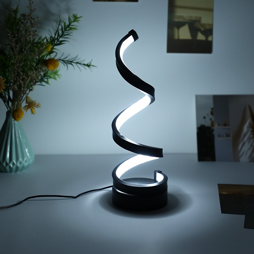 lampada da tavolo a spirale a led moderna interruttore a pulsante di accensione usb dimmerabile a tre marce del 2025 a $27.99 –P6