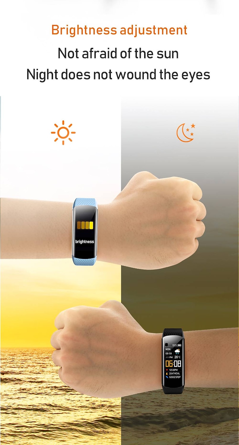 696 C5S Smart Watch 0.96 inch Smart Band Fitness Bracelet Bluetooth Call Reminder Heart Rate Monitor Sedentary Reminder Compatible with Android iOS Women Men Message Reminder IP 67 31mm Watch Case 2025 - $26.99 –P7