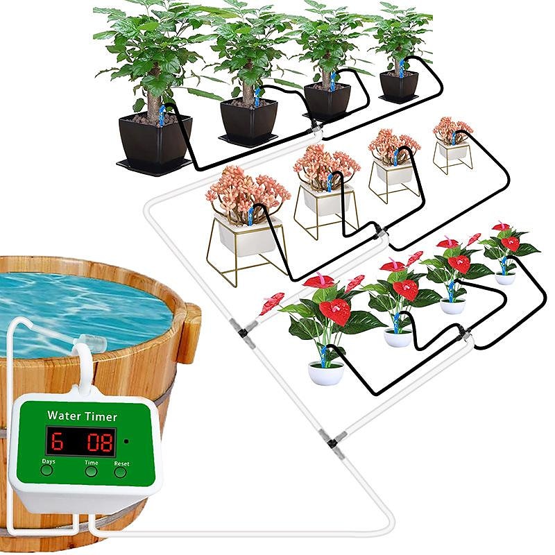 Automatic Watering System USB Power Automatic Drip Irrigation Kit 8 Drop Arrow Holiday Plant Watering Devices for Indoor Potted Plants LED Display DIY Automatic Plant Waterer Gift for Gardening Lovers 2025 - $38.99 –P9