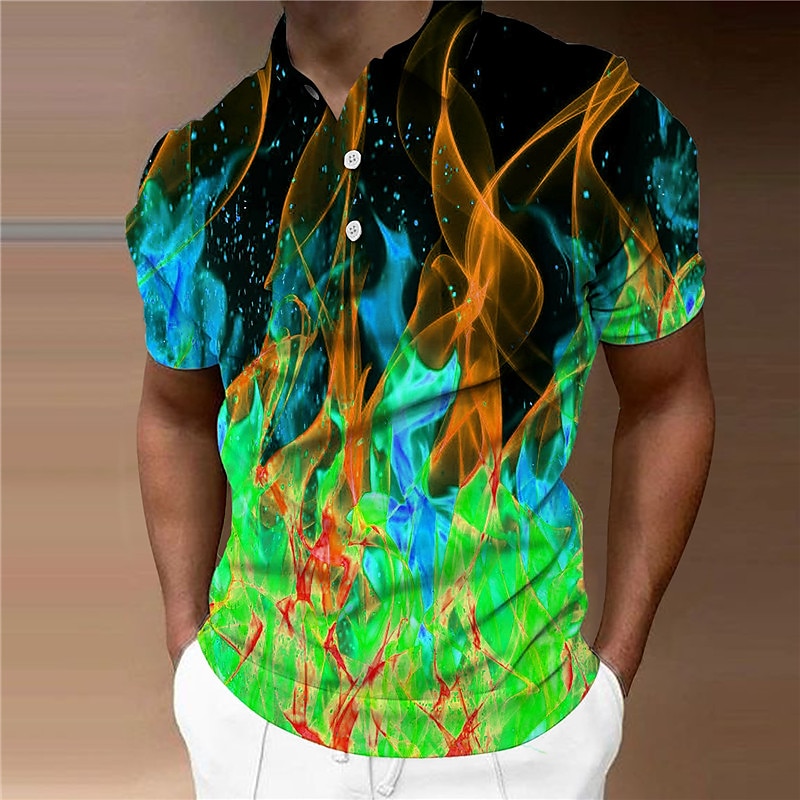 Herren Grafik Poloshirts Golfshirt Kurzarm Polo-Shirts Hemden mit Kragen Lässig Urlaubskleidung Rave-Kleidung Party-Outfits Knöpfe 3D-Druck Hellgrün Rote Blau 2025 - $22.99 –P2