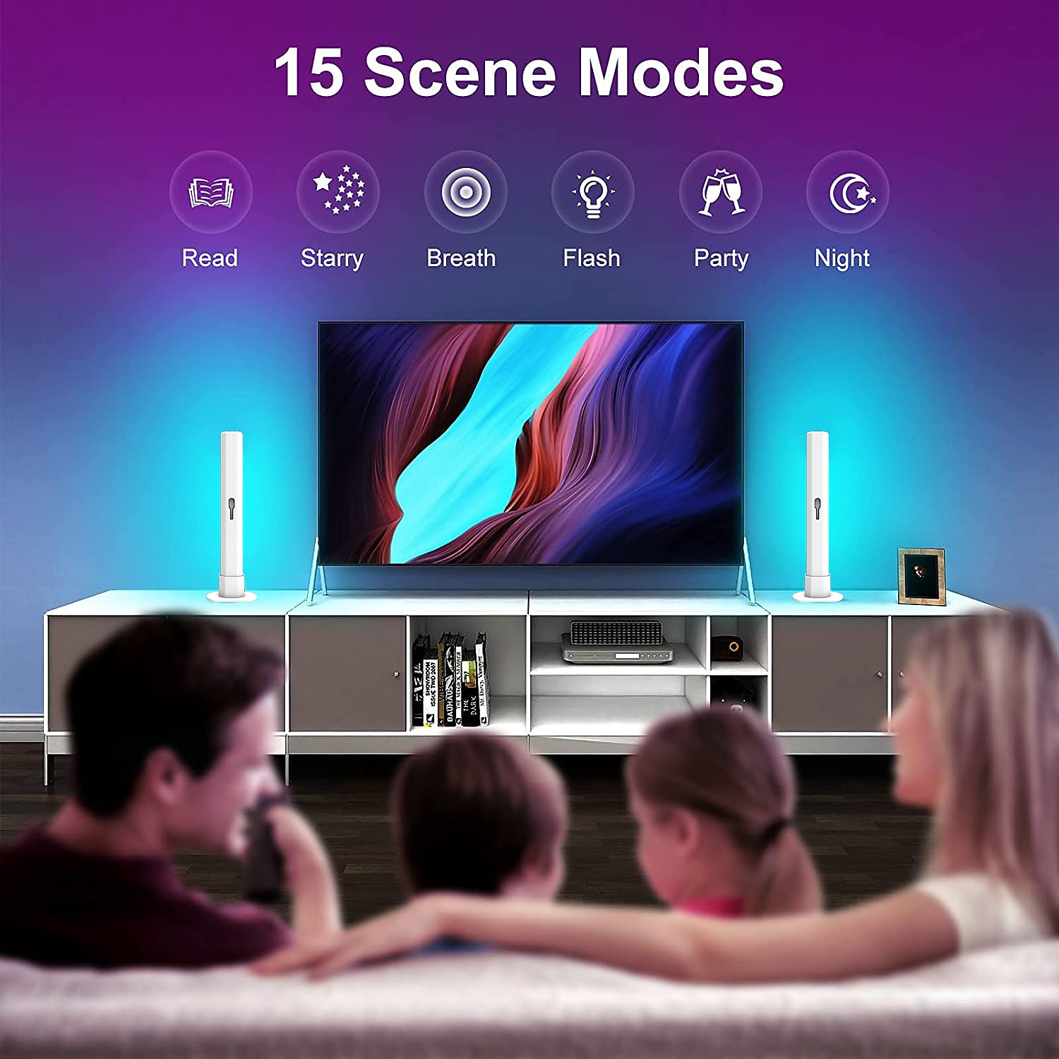 LED Smart Light Bar with Control Ambient Lights Tuya Smart Wifi LED Computer Desktop Background Atmosphere Light E-sports RGB Slide Light with Bluetooth Music Pickup Light RGBIC Plug Power Supply2 Pcs 2025 - $44.99 –P3