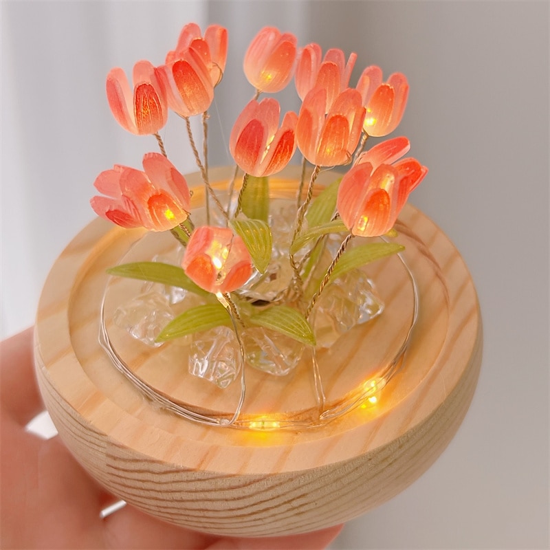 DIY Ночной Светильник Тюльпан Имитация Цветка Спальня Подарок INS Светильник для Сна Подарок на День Рождения Атмосферный Свет Декор Стола 2026 - $22.99 –P9
