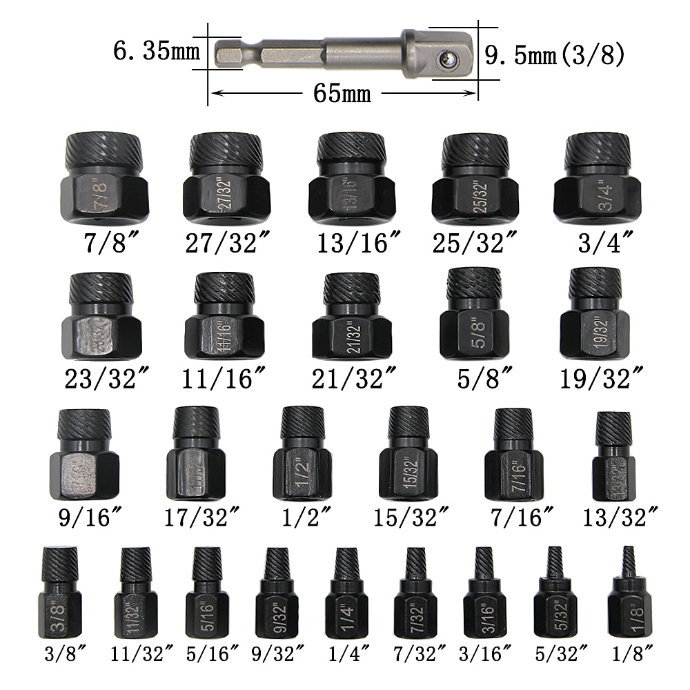 26Pcs British Broken Head Screw Extractor Multi-Spline Screw Slide Thread Broken Screw Removal Tool 2025 - $52.99 –P1