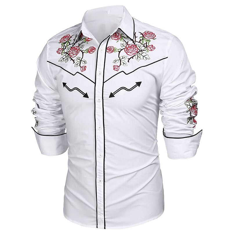 Per uomo Rosa Stampe astratte Camicia Camicia occidentale Camicia da cowboy Manica lunga Di tendenza Streetwear Originale Esterno Giornaliero Autunno inverno Collo ripiegabile Stampa Bottone giù Nero del 2025 a $26.99 –P13