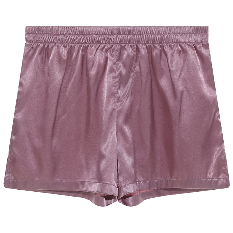 Herr Vardagsklädsel Pyjamasshorts Slät Ledigt Komfort Hem Dagligen Säng Polyester Andningsfunktion Mjuk Elastisk midja Vår Sommar Ljusrosa Svart 2025 - $18.99 –P5