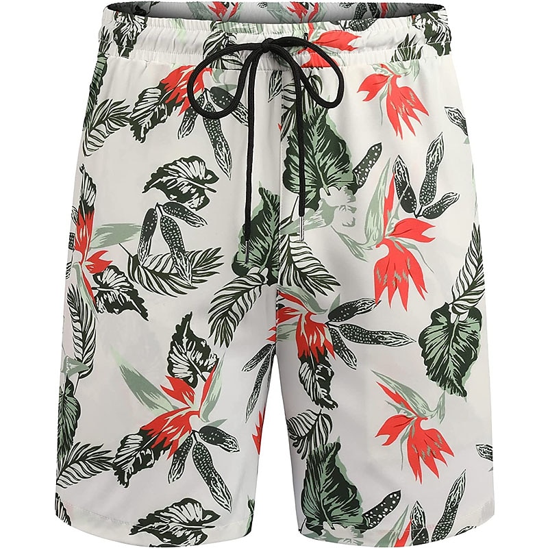 Bărbați Floral Frunze Plante tropicale 2 buc Seturi de camasi Cămașă hawaiană Manșon scurt Pantaloni scurti Răsfrânt Tropical Modă Hawaiană Stradă Casual Hawaiian Imprimeu Vară Primăvară Negru Alb 2025 - $34.99 –P19