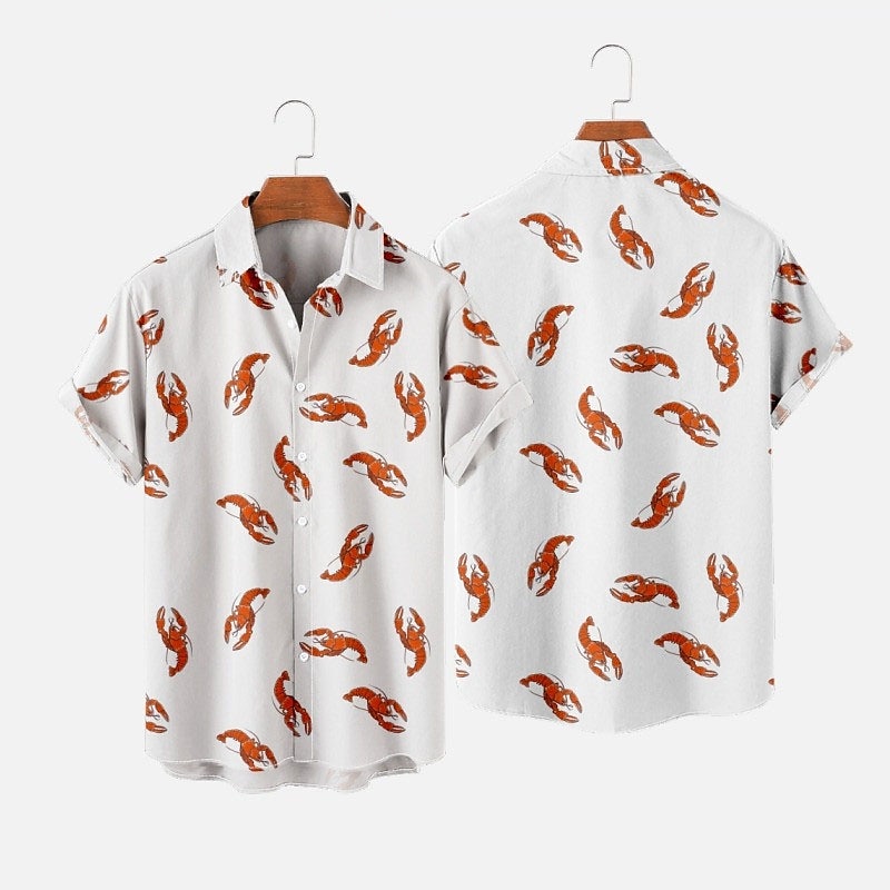 Herren Tier Tropisch Fische Hemd Hawaiihemd Sommerhemd Aloha-Shirt Kurze Ärmel Hemd Umlegekragen Tropisch Modisch Hawaiianisch Strasse Casual Hawaiianisch Rote Blau Grau S M L 2025 - $24.99 –P5