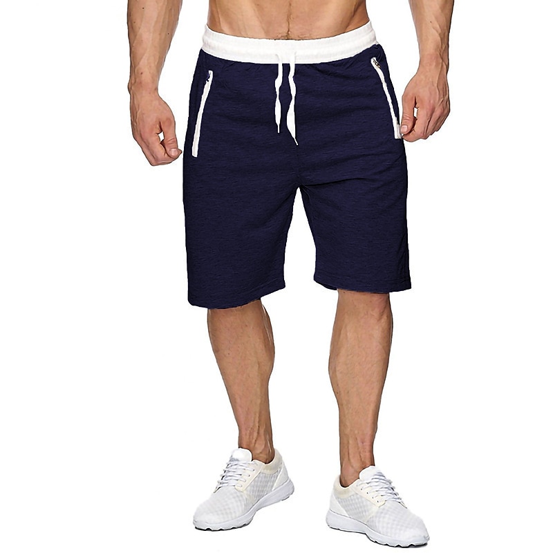 Men's Athletic Shorts Active Shorts Sweat Shorts Pocket Drawstring Solid Colored Comfort Wearable Knee Length Outdoor Daily Streetwear Casual Black Wine Micro-elastic 2025 - $12.49 –P9