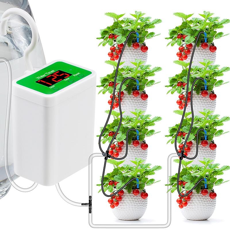 Automatic Watering System USB Power Automatic Drip Irrigation Kit 8 Drop Arrow Holiday Plant Watering Devices for Indoor Potted Plants LED Display DIY Automatic Plant Waterer Gift for Gardening Lovers 2025 - $38.99 –P2