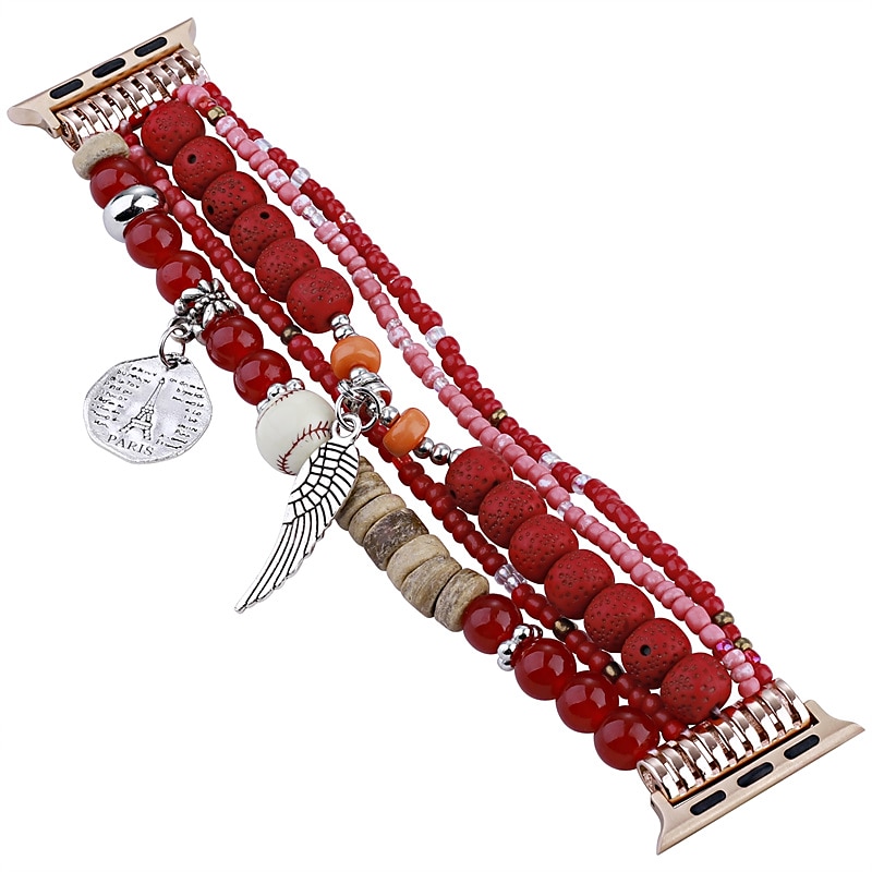 Corda trançada artesanal Compatível com Pulseira Apple Watch 38mm 40mm 41mm 42mm 44mm 45mm 49mm Feminino Com Miçangas Boho Contas pulseira de substituição para iwatch Ultra 2 Series 9 8 7 SE 6 5 4 3 de 2025 por $23.99 –P4