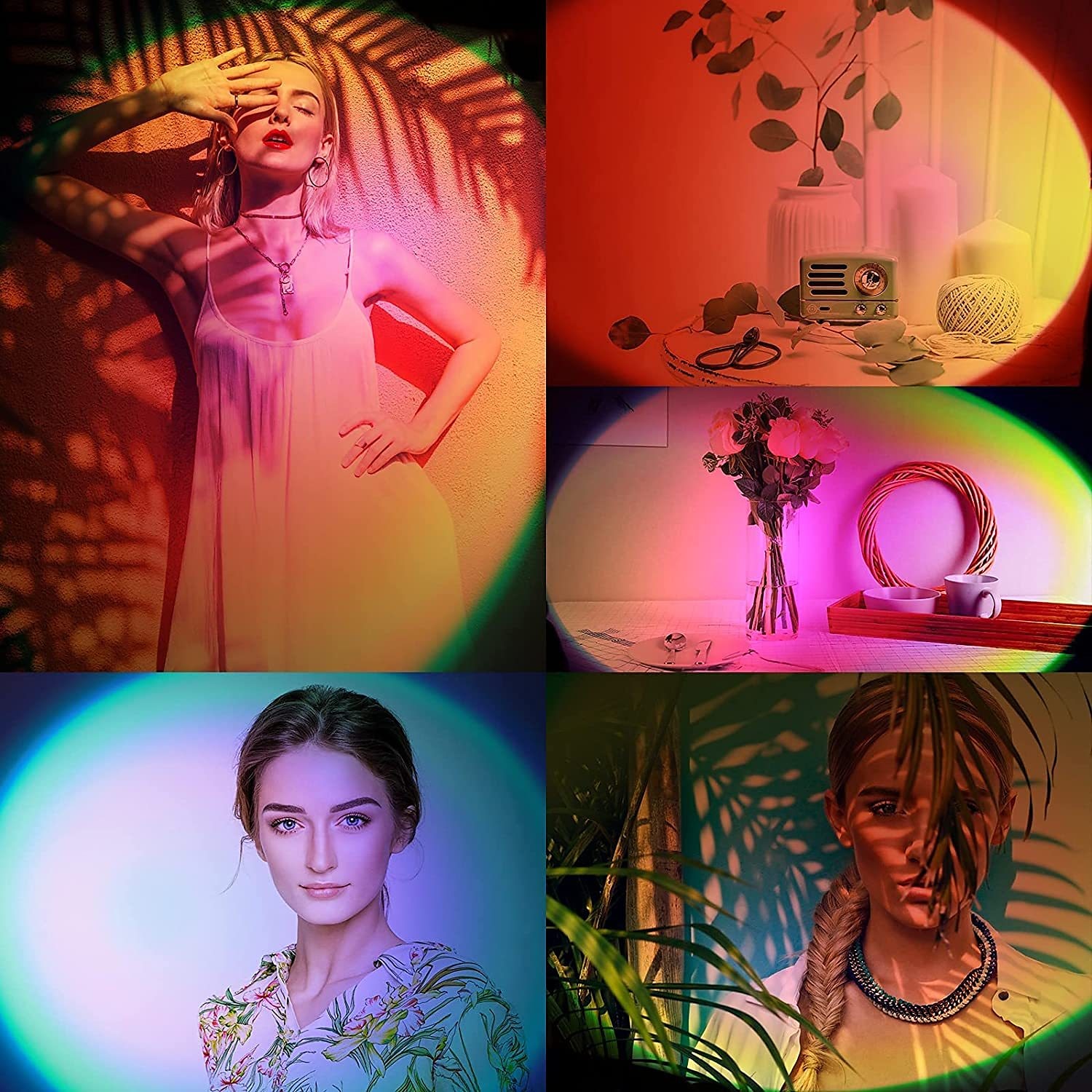 مصباح عرض غروب الشمس الذكي LED، مصباح أرضي RGB مع تحكم عن بُعد عبر بلوتوث وتطبيق تويا، خلفية حية، إضاءة غروب جوية 2025 - $16.49 –P3