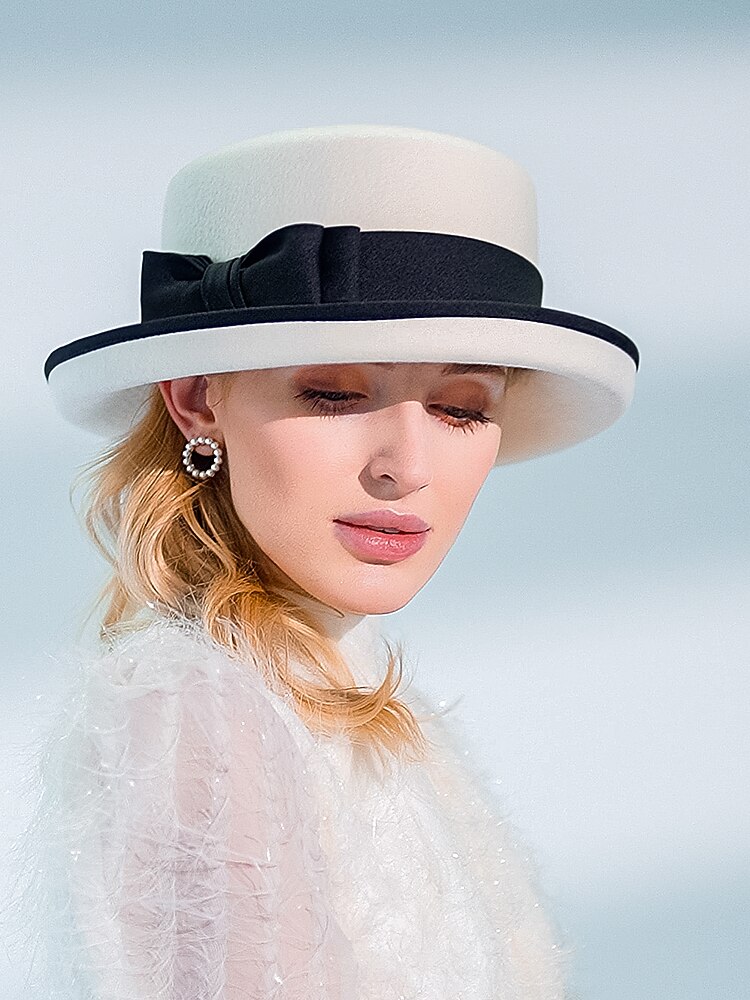 cappelli 100% lana cappello fedora casual tea party elegante con copricapo copricapo bowknot del 2026 a $75.99 –P1