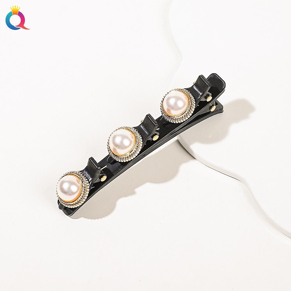 parkling Crystal Stone Braided Hair Clips with 3 Small Clips Pearl shaped hairpin duckbill clipBraided Hair Clip with Rhinestones for Women/Girls 2025 - $6.99 –P14