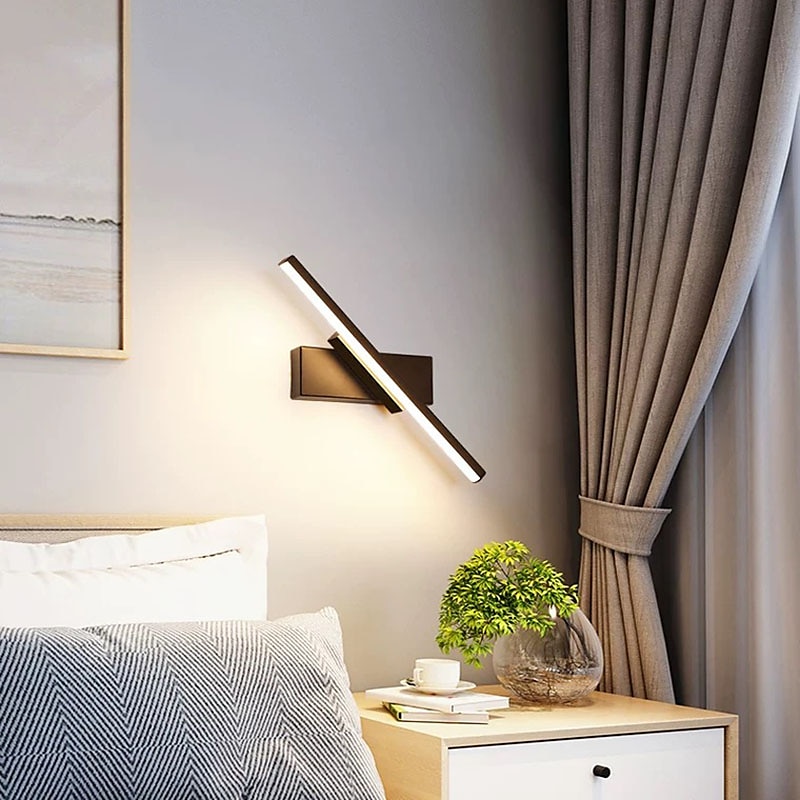 led fali lámpák nordic modern minimalista fali lámpa kreatív lépcsőház éjjeli lámpa 330°-ban forgatható nappali fali lámpa meleg fehér/fehér 110-240v 2025 - $66.99 –P5