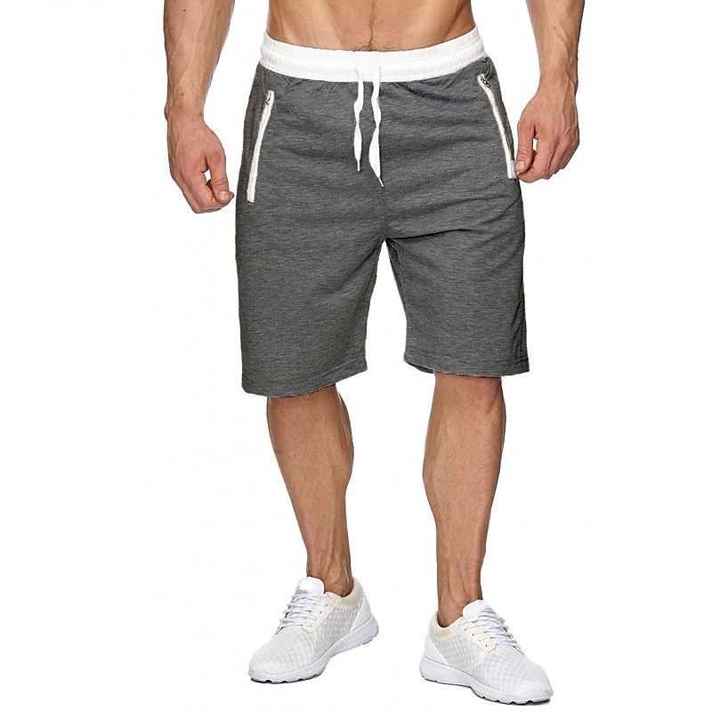 Men's Athletic Shorts Active Shorts Sweat Shorts Pocket Drawstring Solid Colored Comfort Wearable Knee Length Outdoor Daily Streetwear Casual Black Wine Micro-elastic 2025 - $12.49 –P6