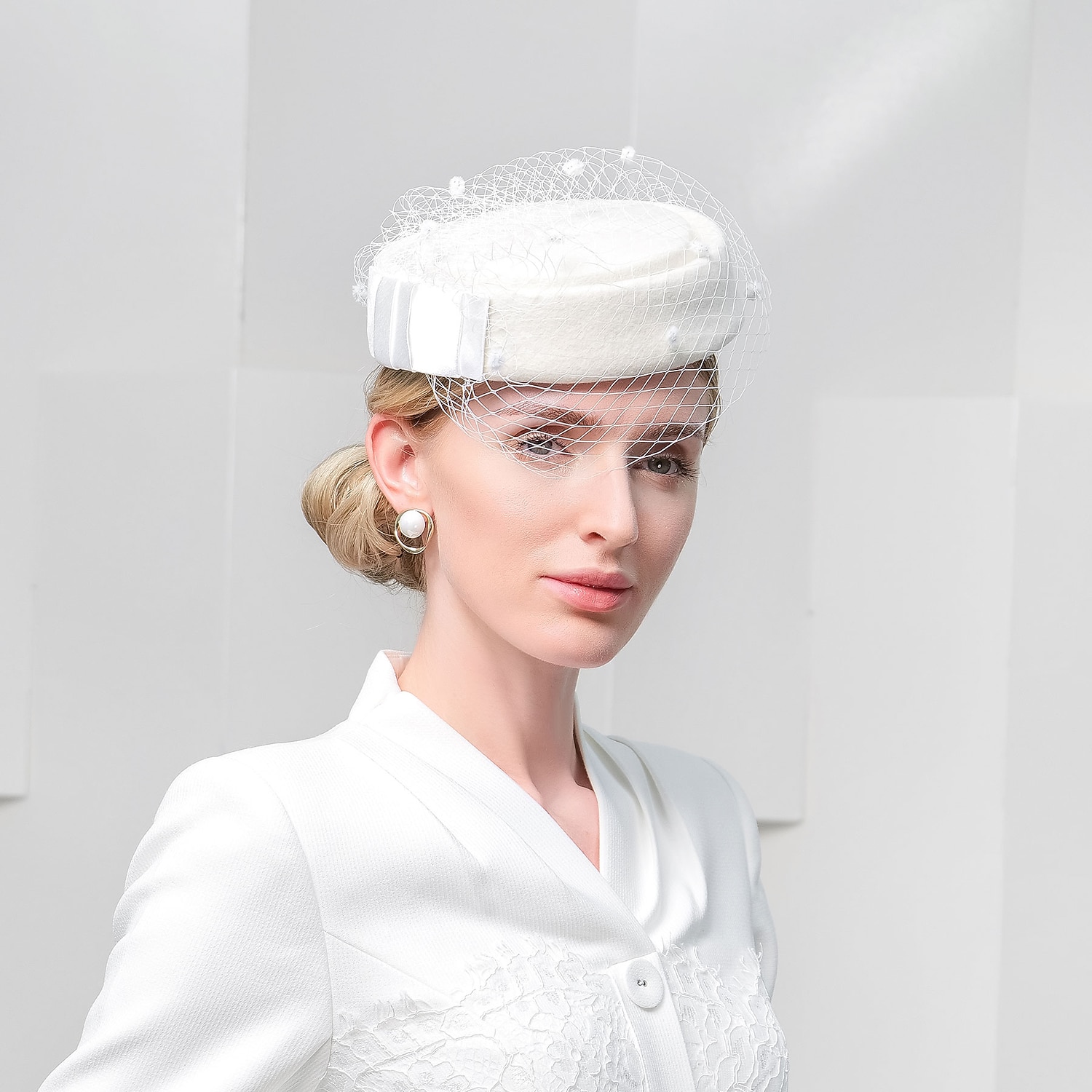 sapka fejfedő 100% gyapjú svájcisapka meleg hálós sapka parti/esti alkalmi divat stewardess gyapjú sapka 2025 - $39.99 –P3
