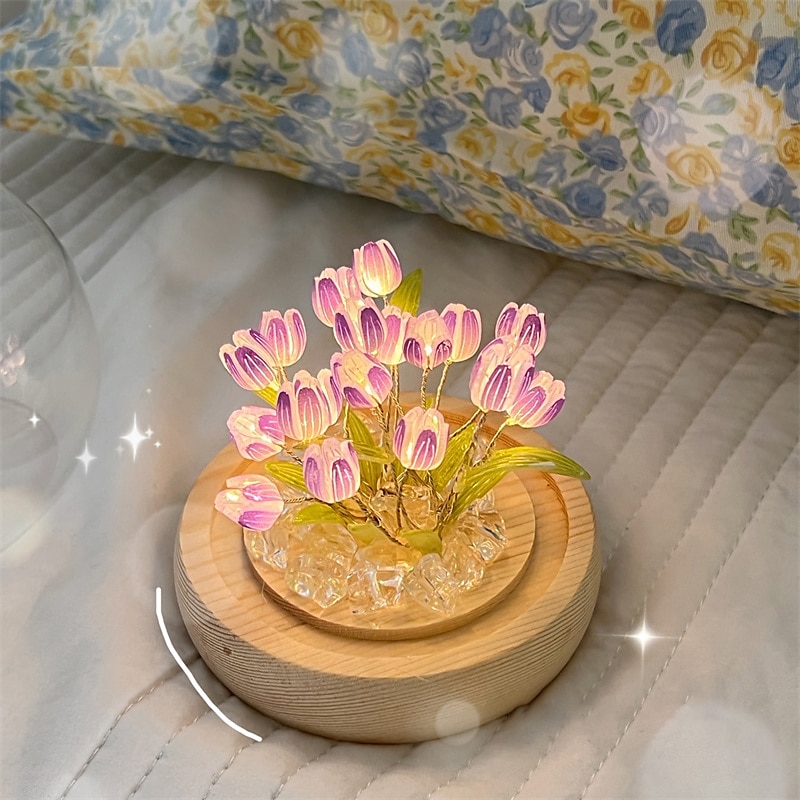 DIY Ночной Светильник Тюльпан Имитация Цветка Спальня Подарок INS Светильник для Сна Подарок на День Рождения Атмосферный Свет Декор Стола 2026 - $22.99 –P14