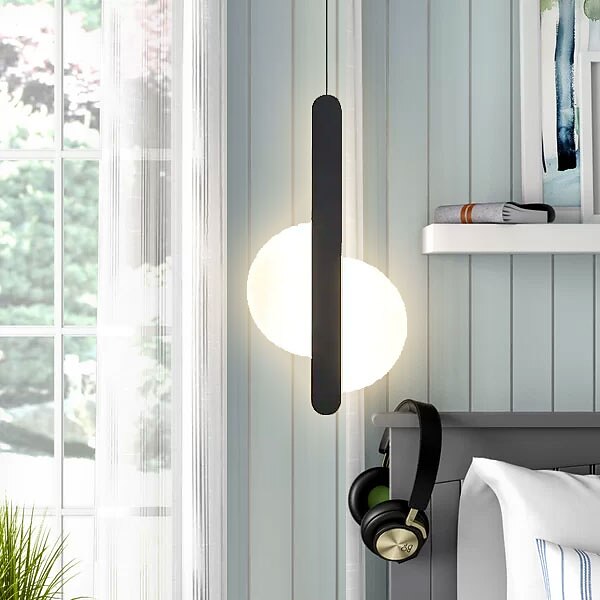 20 cm LED Pendelleuchte nordisch schwarz Hängeleuchte mit weißem Lampenschirm Esszimmer Büro Schlafzimmer schlicht geometrisch Metall schwarz LED modern 220-240v 2026 - $156.99 –P1