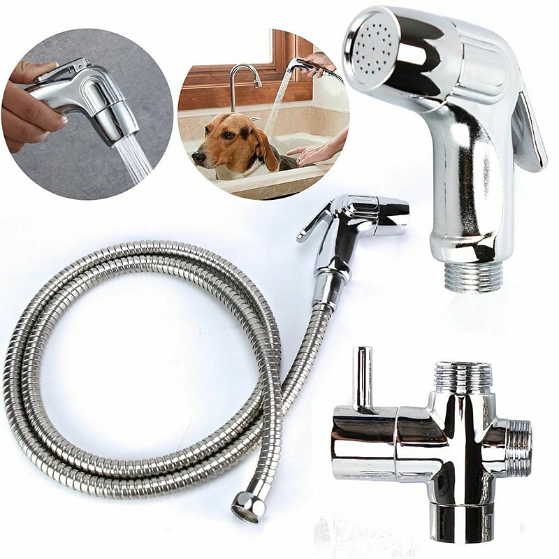 Hand-WC-Bidet-Sprayer-Set Kit Edelstahl-Hand-Bidet-Wasserhahn für Badezimmer Handbrause Düsenschlauch-Set Toilettensprinkler Docking-Handbrause Hand-WC-Sprayer-Zubehör 2025 - $37.99 –P2