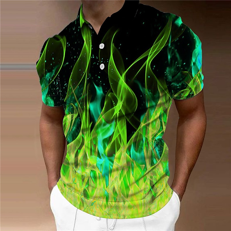 Herren Grafik Poloshirts Golfshirt Kurzarm Polo-Shirts Hemden mit Kragen Lässig Urlaubskleidung Rave-Kleidung Party-Outfits Knöpfe 3D-Druck Hellgrün Rote Blau 2025 - $22.99 –P5