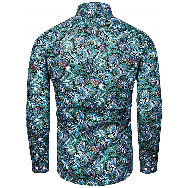 Bărbați Floral Imprimeu Paisley Cămașă Cămașă Boho Manșon Lung Sport Modă Șic Stradă În aer liber Zilnic Toamna iarna Răsfrânt Imprimeu Buton în jos Negru Roșu-aprins Mov Trifoi 2025 - $26.99 –P4