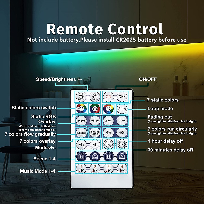 led strip verlichting 1m-30m rgbic ws2812b bluetooth app controle chasing effect lichten flexibele tape diode lint tv backlight kamer versieren 2025 - $23.99 –P5