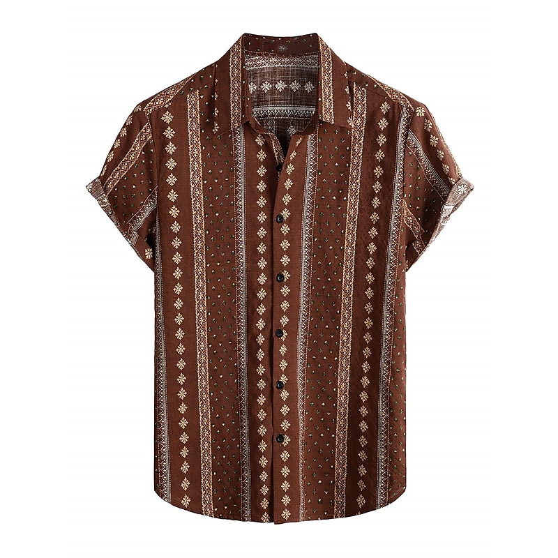 Per uomo Tribale Vintage ▾ Etnico Camicia Camicia con bottoni Manica corta Tropicale Di tendenza Hawaiano Informale Per eventi Spiaggia Estate Primavera Collo ripiegabile Stampa Bottone giù Blu del 2025 a GBP £19 –P7