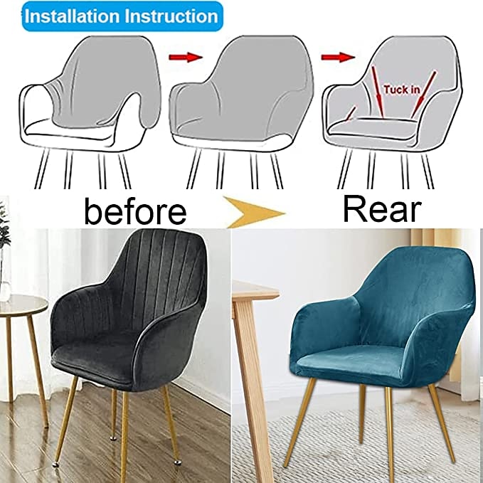 wingback stolsöverdrag sammetsgrå soffstol överdrag för bar kaffe uteplats trädgård tvättbar avtagbar fest hemma hotell 2026 - $20.99 –P2