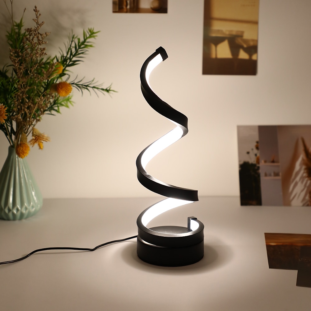 lampada da tavolo a spirale a led moderna interruttore a pulsante di accensione usb dimmerabile a tre marce del 2025 a $27.99 –P7