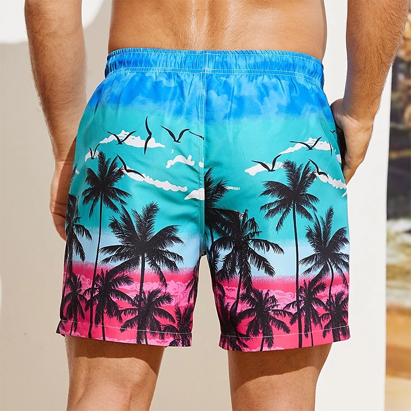 Bărbați Grafic Copac de cocos Pantaloni Scurți de Înot Pantaloni Scurti Chiloți Înot Talie medie Șic Stradă Hawaiană Boho Casual Zilnic Concediu Cordon cu căptușeală din plasă Talie elastică Designer 2025 - $17.99 –P10