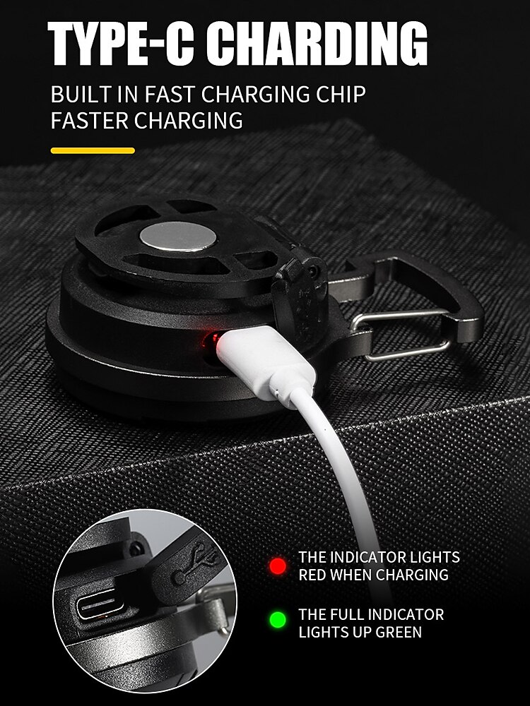 Mini Flashlight Camping Light Lantern Super Bright COB Keychain Work Light Floodlight with Strong Magnet and Clip Waterproof 2025 - $13.49 –P12