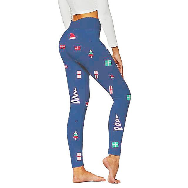 Leggings navideños para mujer, colores mezclados, deportes