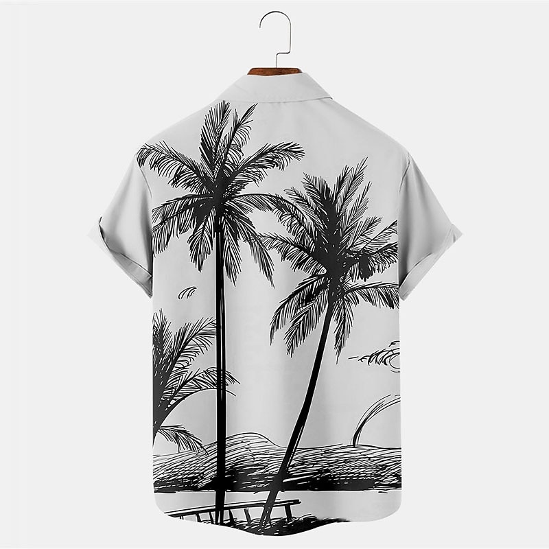 Men's Coconut Tree Tropical Plants Shirt Summer Hawaiian Shirt Aloha Shirt Short Sleeves Shirt Turndown Tropical Fashion Hawaiian Outdoor Street Hawaiian Blue Purple Brown S M L 2025 - $24.99 –P1